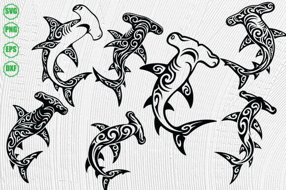 Download Tribal Hammerhead Shark Svg Bundle - Shark svg Collection