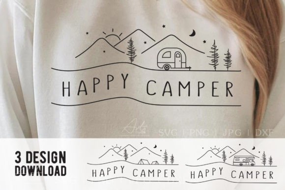Download Happy Camper SVG, Camping T Shirt Design - Camper svg Collection