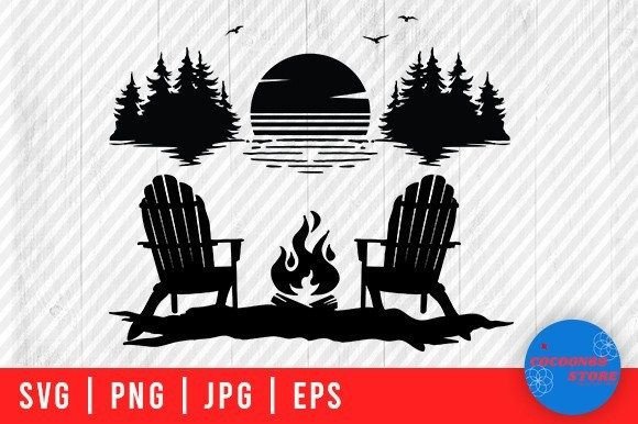 Download Sunset Lake Scene , Camping Camper Svg - Camper svg Collection