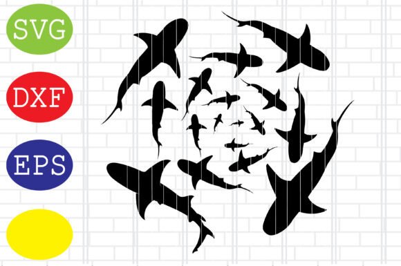 Download Circle of Sharks, Group of Shark Svg - Shark svg Collection